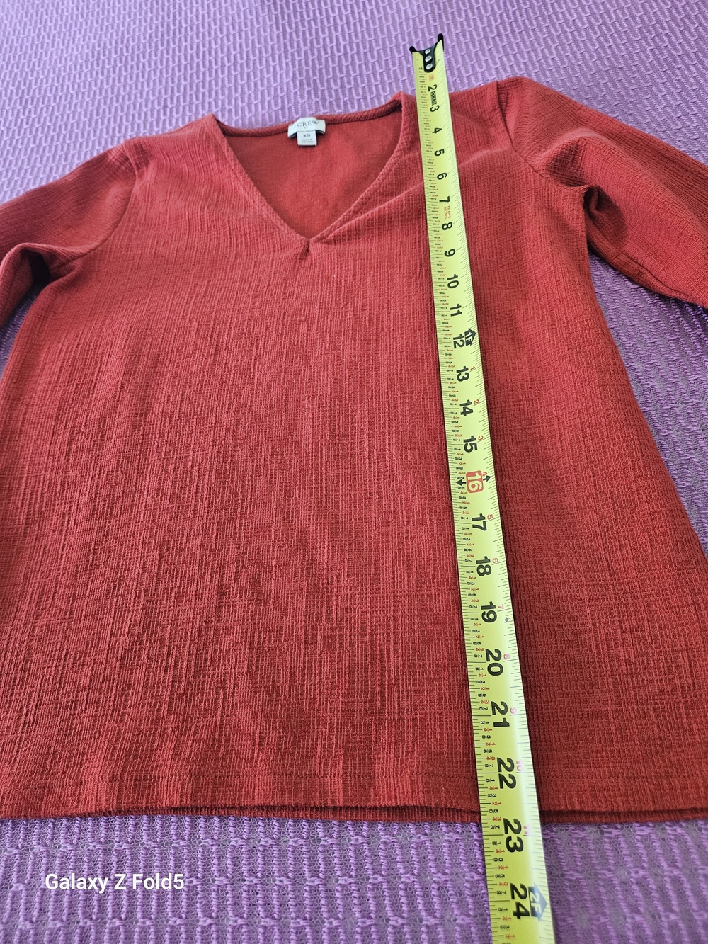 J. Crew Ribbed V-Neck Sweater in Rust - Picture 6 of 10